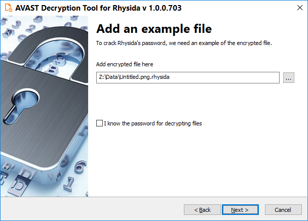 Windows 10 Avast Decryption Tool for Rhysida full